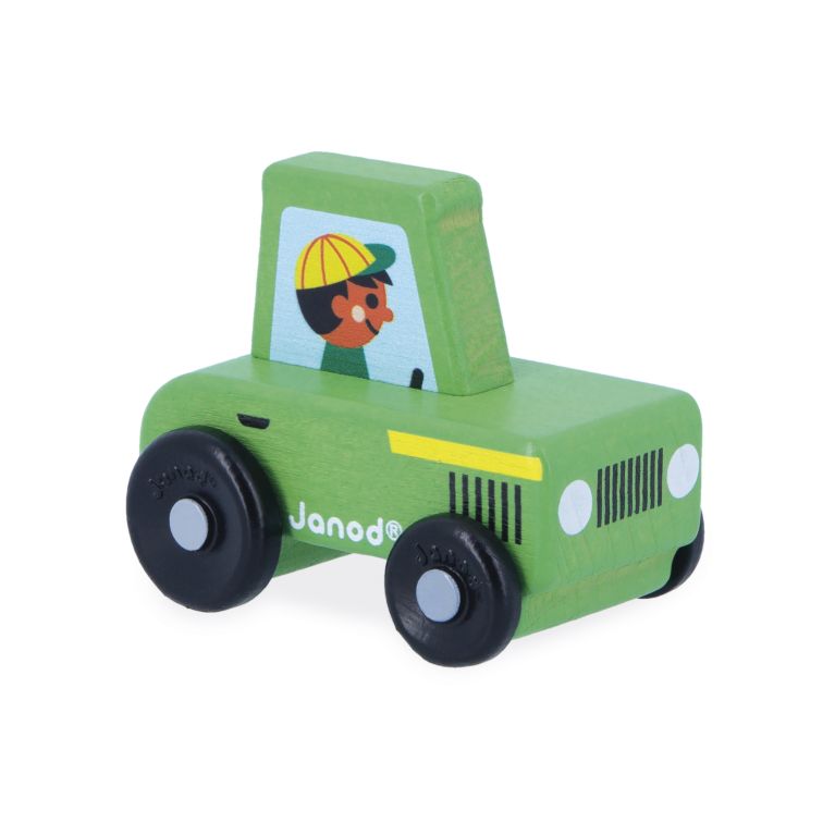 J05931 - Mini voiture en bois : Cross Roads- tracteur vert
