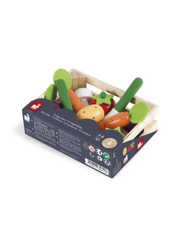 cagette de 12 légumes en bois