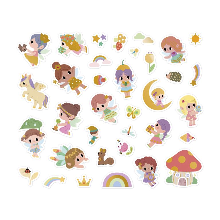 Pochette de sticker " princesse et fée"repositionnable 3 ans et +