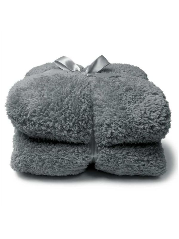 Plaid polaire " TEDDY" 150 X 200 gris anthracite