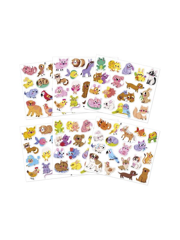 Pochette de sticker"animaux de compagnie" repositionnable 3 ans et +