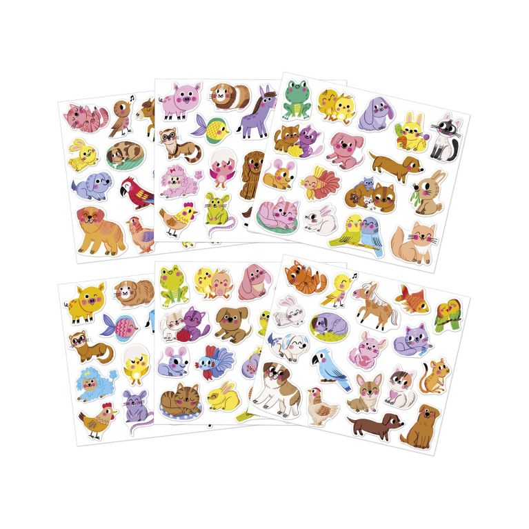 Pochette de sticker"animaux de compagnie" repositionnable 3 ans et +