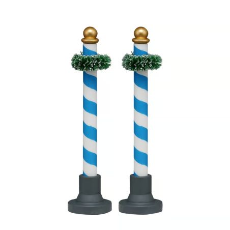 Poteaux de brasserie bleu et blanc