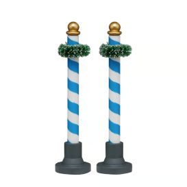 Poteaux de brasserie bleu et blanc