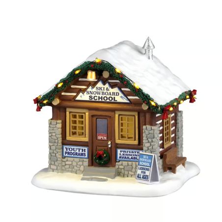 Chalet de piste de l'école de ski et de snowbord