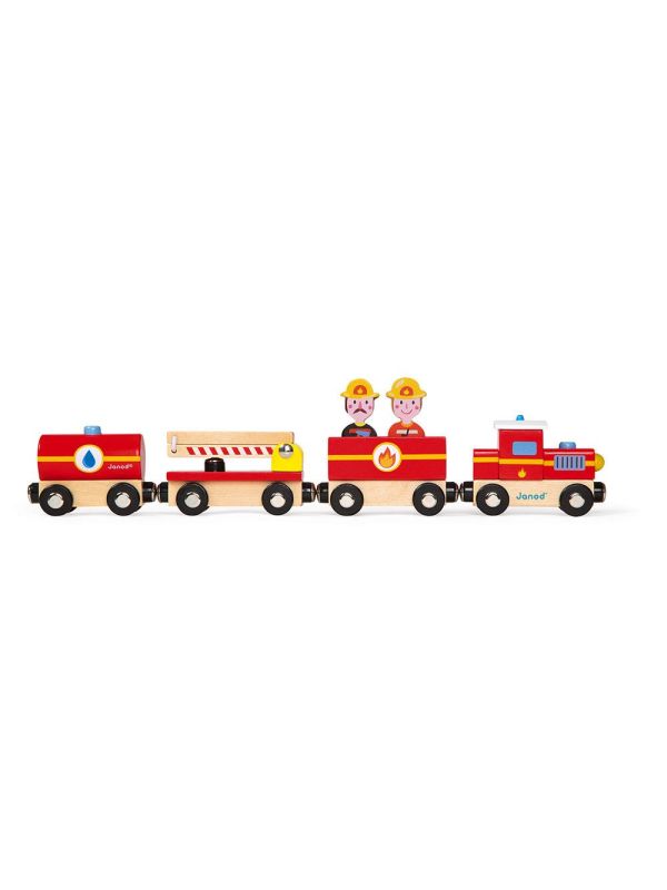 Petit train en bois - STORY pompier