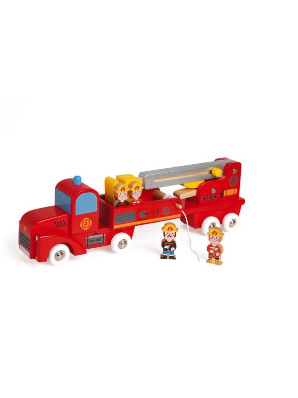 Grand camion de pompier en bois - STORY