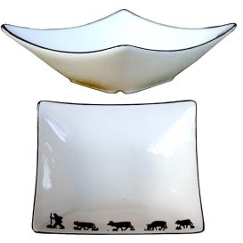 Assiette plate rectangulaire poya