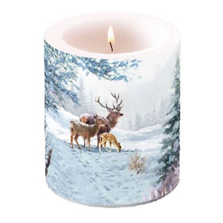 Petite bougie non parfumée - Famille en foret