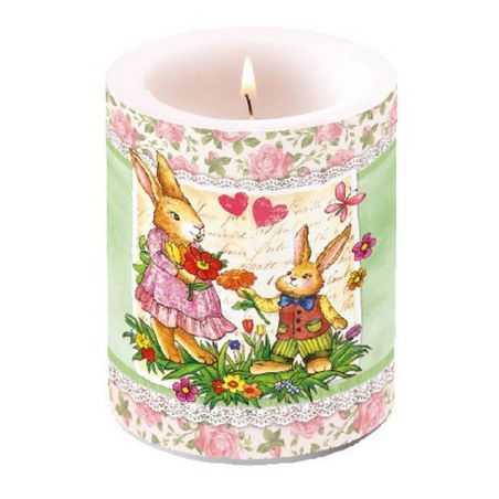 Grande bougie non parfumée - Lapin de pâque