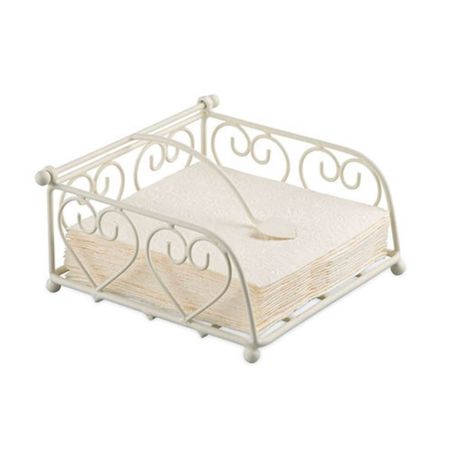 Distributeur pour serviette 25 x 25 cm beige avec motif cœurs