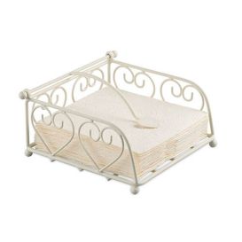 Distributeur pour serviette 25 x 25 cm beige avec motif cœurs