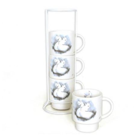 Set de 4 tasses 200 ml sur colonne – Chat SHADOW