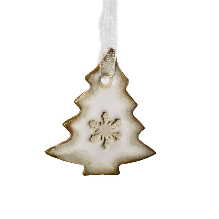 Suspension céramique petit sapin bleu 