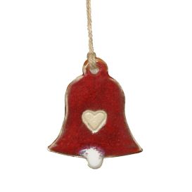 Suspension ceramique cloche rouge