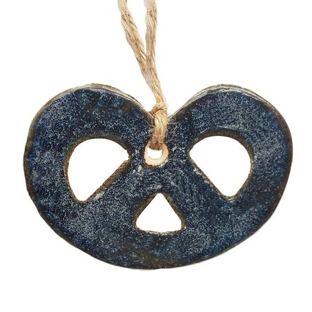 Suspension céramique  bleu bretzel