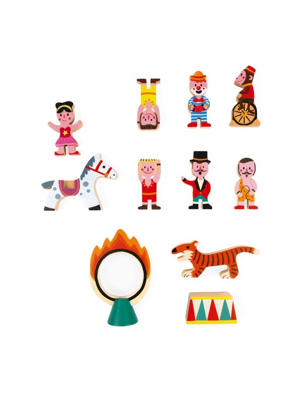 Petits personnages et animaux en bois - MINI STORY cirque