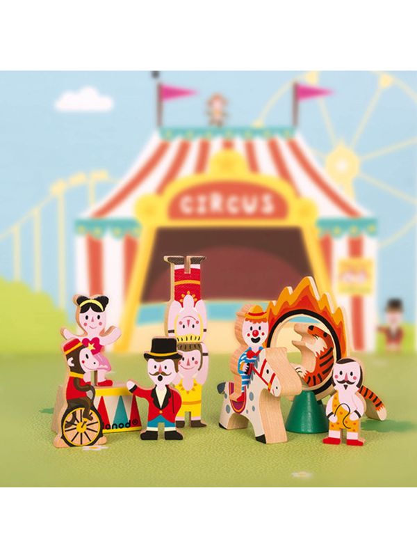 Petits personnages et animaux en bois - MINI STORY  cirque