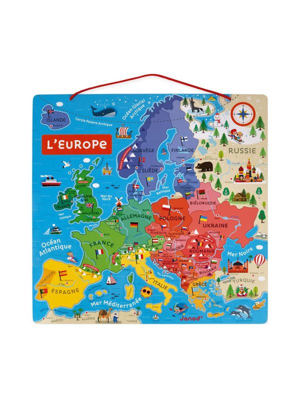 Carte de l’Europe magnétique en bois