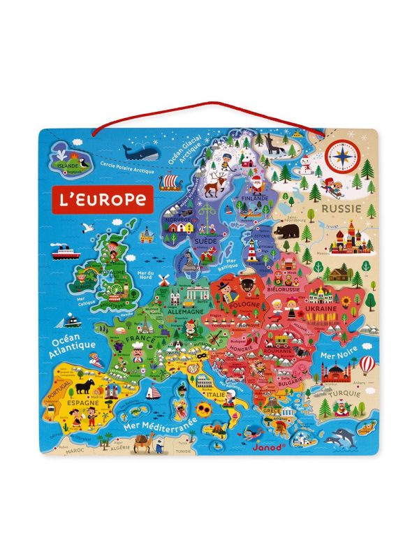 Carte de l’Europe magnétique en bois