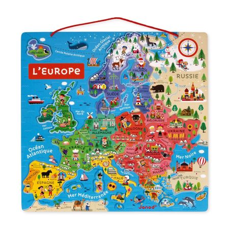 Carte de l’Europe magnétique en bois