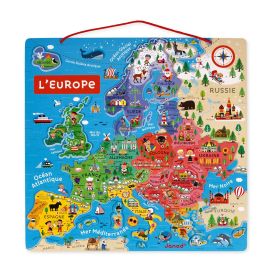 Carte de l’Europe magnétique en bois