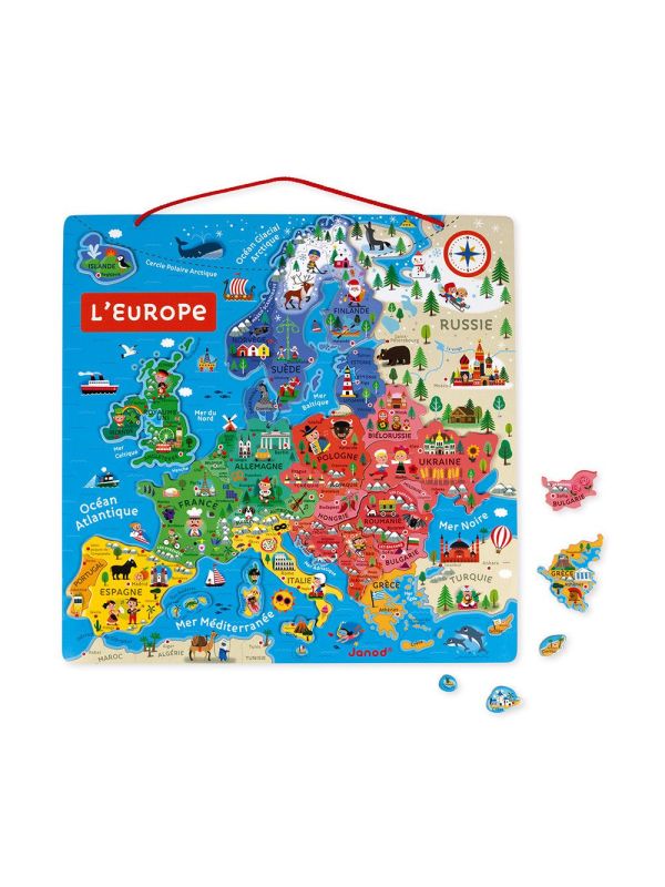 Carte de l’Europe magnétique en bois