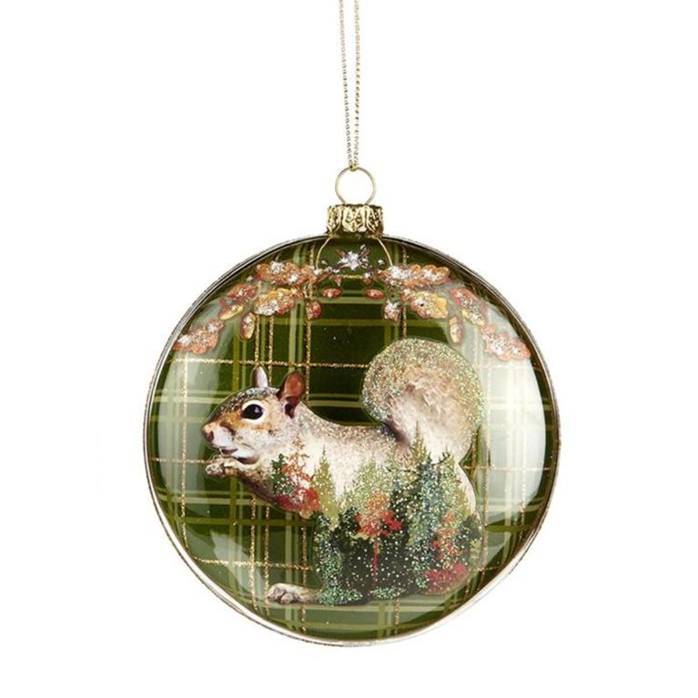 Boule de noël plates - Écureuil et Hiboux