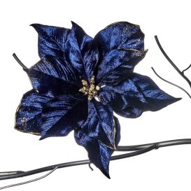 Poinsettia bleu à clips