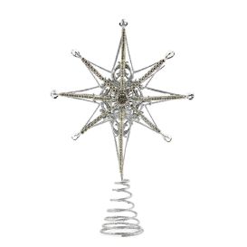 Etoile de noël argentée pour cime de sapin
