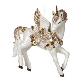Suspension licorne blanche et champagne