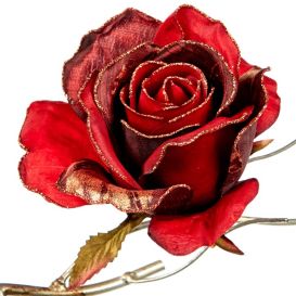 Rose bordeaux à bord pailletés à clips