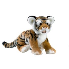 Peluche  tigre brun couché