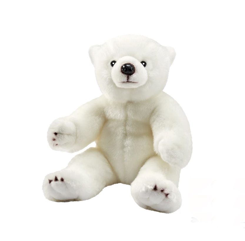 ANIMA 1810- Peluche ours blanc flocon