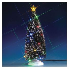 Sapin avec guirlande blanche