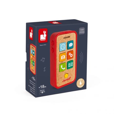 Téléphone sonore - Réplique pour enfant en bois