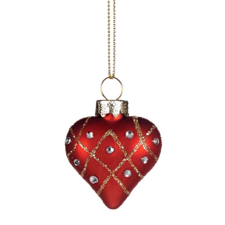 Boule de noël en forme de coeur - Mat