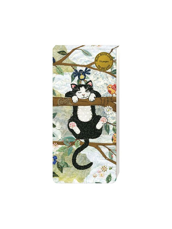 Bloc-notes aimanté avec liste - Chat branche
