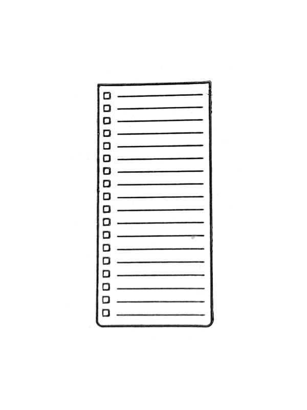 Bloc-notes aimanté avec liste - Intérieur