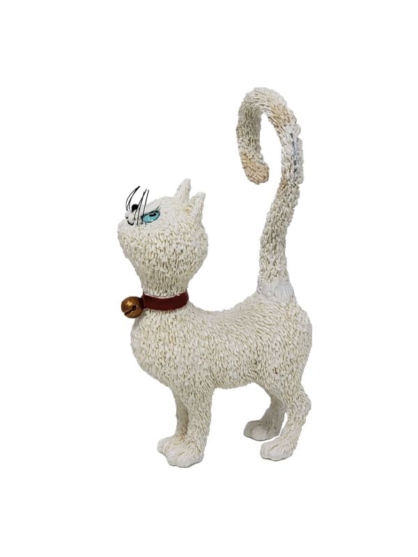 Figurine chat Dubout- " Qu'est ce qu'on mange"