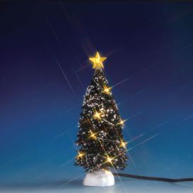 Petit sapin avec guirlande blanche