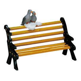 LEMAX 74626 – Banc de parc avec couple de pigeons