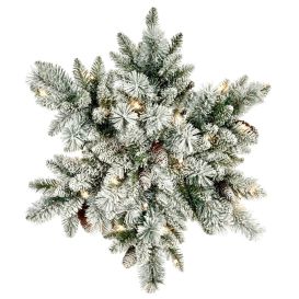 Etoile led sapin et pomme de pin enneigées - pour intérieur