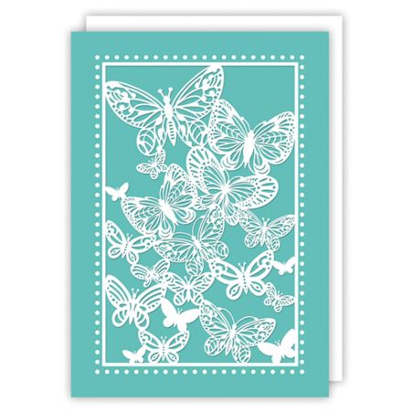 Carte double avec motif en découpe fine - Papillons