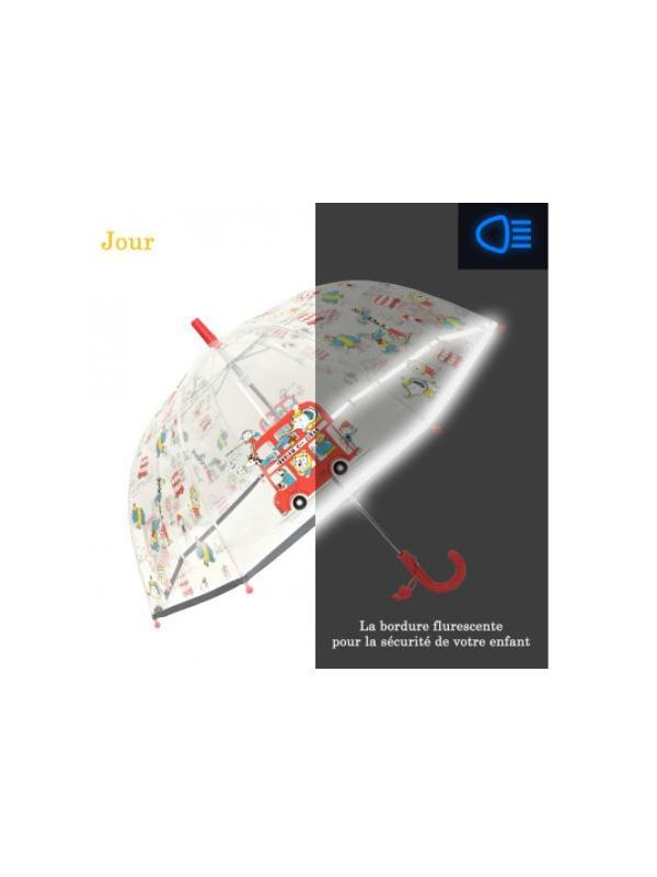 Parapluie transparent enfant décor animaux stars