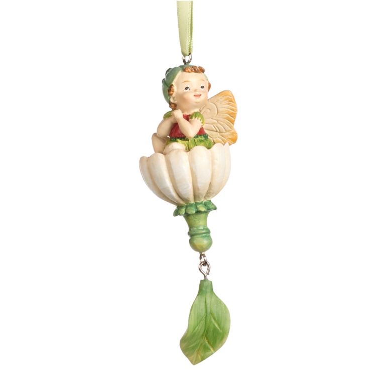 Suspension bébé fée dans fleurs blanche - Modèle 1