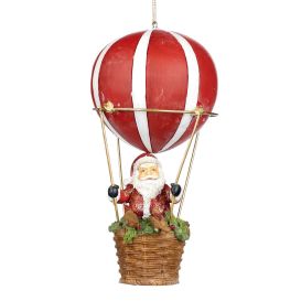 Suspension papa noël en mongolfière - Hauteur 16.5 cm