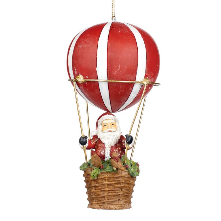 Suspension papa noël en mongolfière - Hauteur 16.5 cm