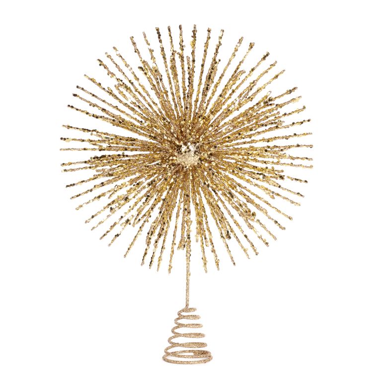 Etoile de noël doré pour cime de sapin - Ø 29 cm
